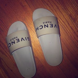 Light Blue Givenchy Pool Slide Sandals
